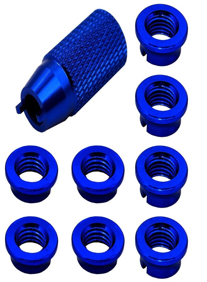 Treehobby 8PCS Aluminum Control Transmitter Switch Nuts & Installation Spanner Compatible with Futaba Remote Control JR/frsky Gear Switch nut Toggle Switch(Dack Blue) - Image 2
